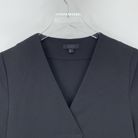 COS Collection of Style shift dress v-neck pleat elbow length sleeves pockets 6 - Picture 4 of 4